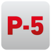 Rote Schrift P-5 vor hellgrauem Hintergrund. Es handelt sich um ein Symbol-Icon für die Sicherheitsstufe bei IDEAL Aktenvernichtern.
