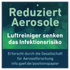 Icon Reduziert Aerosole für IDEAL Luftreiniger, die das Infektionsrisiko senken können