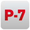 Rote Schrift P-7 vor hellgrauem Hintergrund. Es handelt sich um ein Symbol-Icon für die Sicherheitsstufe bei IDEAL Aktenvernichtern.