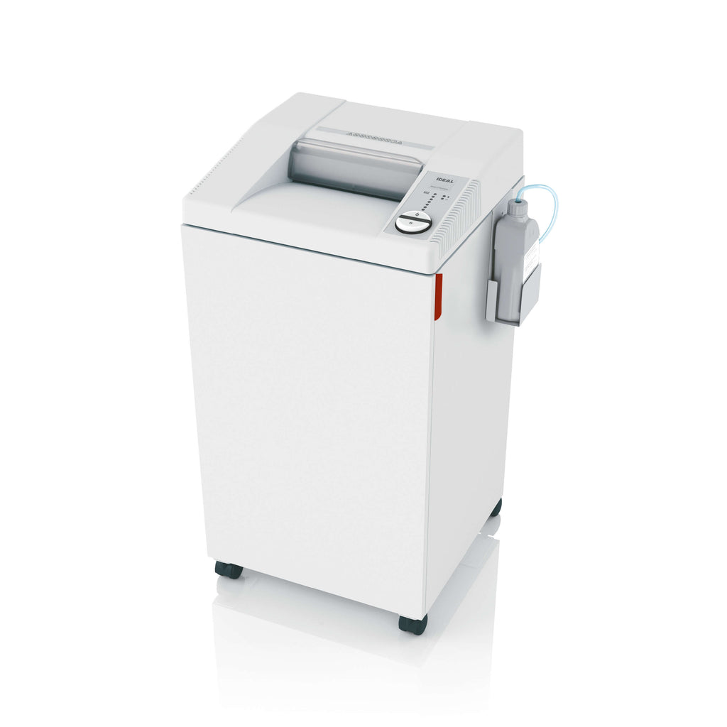 Side view of the IDEAL office shredder 2604 with oiler