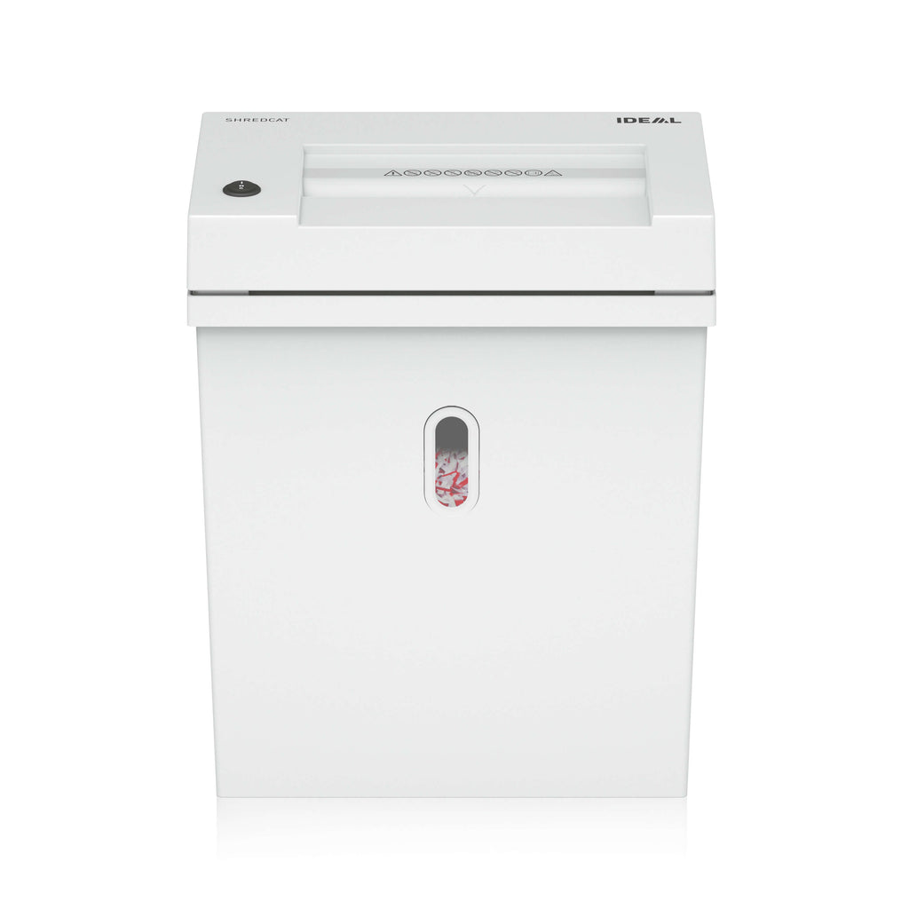 Frontansicht des IDEAL Schreibtisch-Aktenvernichter Shredcat 8200