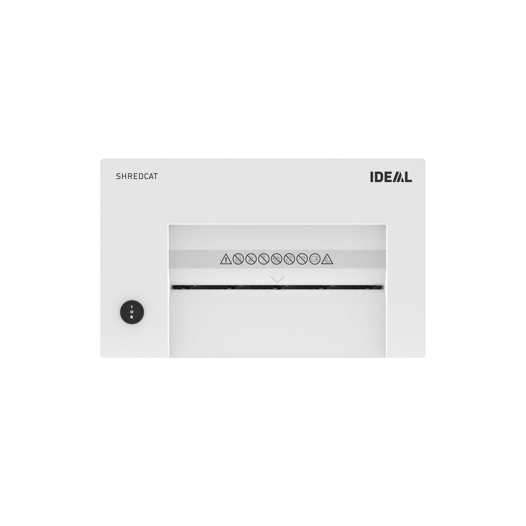 Draufsicht des IDEAL Schreibtisch-Aktenvernichter Shredcat 8200