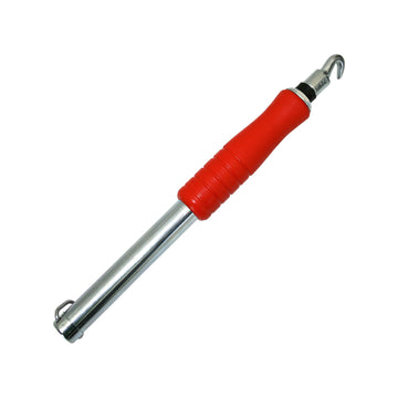 Closing devices for disposable plastic bags used in IDEAL document shredders. The picture shows a type of tool - a metal hook with a red handle.