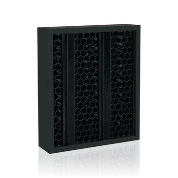 Activated carbon filter insert as an accessory for the IDEAL AP 100 air purifier - a black cassette with a beehive-like structure visible at the front.
