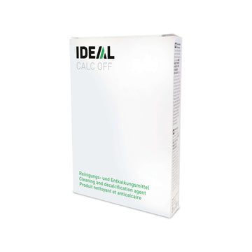 As an accessory for the IDEAL ACC55 and AW40 air washers, the picture shows a pack of CALC OFF, a water cleaning and descaling agent, against a plain white background.