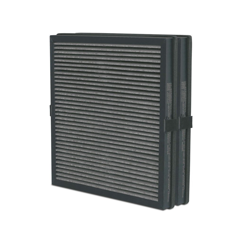 Filter-Set als Zubehör für den IDEAL AP25 Luftreiniger. Die flache Kassette mit Kunststoffrahmen und Gitterstruktur zeigt seitlich gut sichtbar ihre strukturierte Filteroberfläche.
