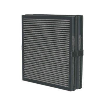Filter-Set als Zubehör für den IDEAL AP25 Luftreiniger. Die flache Kassette mit Kunststoffrahmen und Gitterstruktur zeigt seitlich gut sichtbar ihre strukturierte Filteroberfläche.