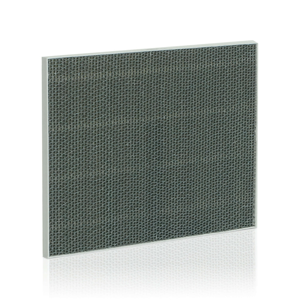 Kombinations-Filterkassette als Zubehör für die IDEAL AW60 Luftwäscher. Die flache Kassette zeigt seitlich gut sichtbar ihre strukturierte Filteroberfläche.