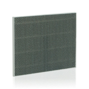 Kombinations-Filterkassette als Zubehör für die IDEAL AW60 Luftwäscher. Die flache Kassette zeigt seitlich gut sichtbar ihre strukturierte Filteroberfläche.