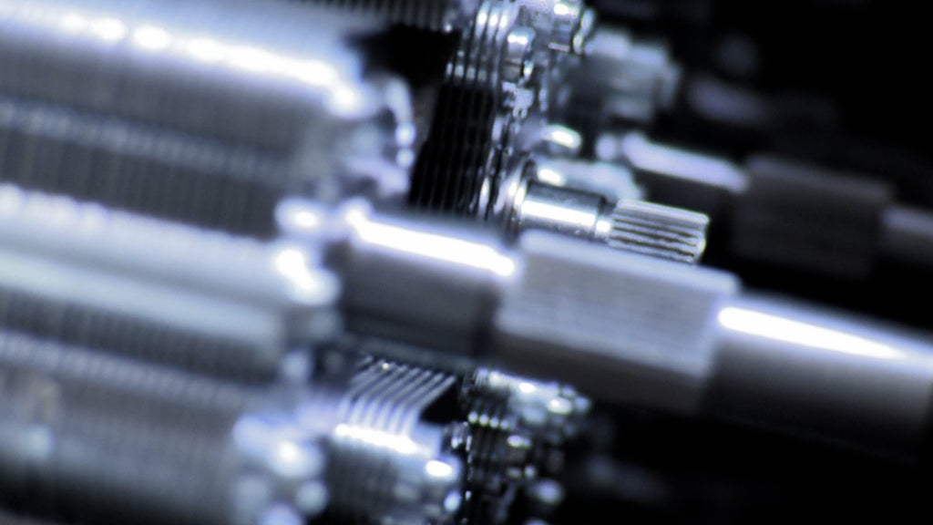 Nahaufnahme von Messerwellen mit feinen Rillen und glänzender Oberfläche. 